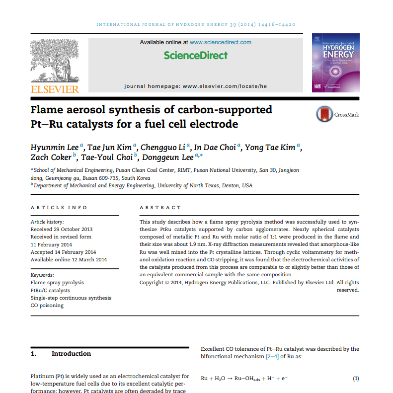 [56] Int. J. Hydrog. Energy, 2014, 39, 14416-14420